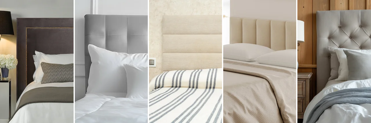Find your style! Choose between a Plain, Square Pinched, Horizontal Channel, Vertical Channel and Diamond Tufted headboard to elevate your bedroom aesthetic.